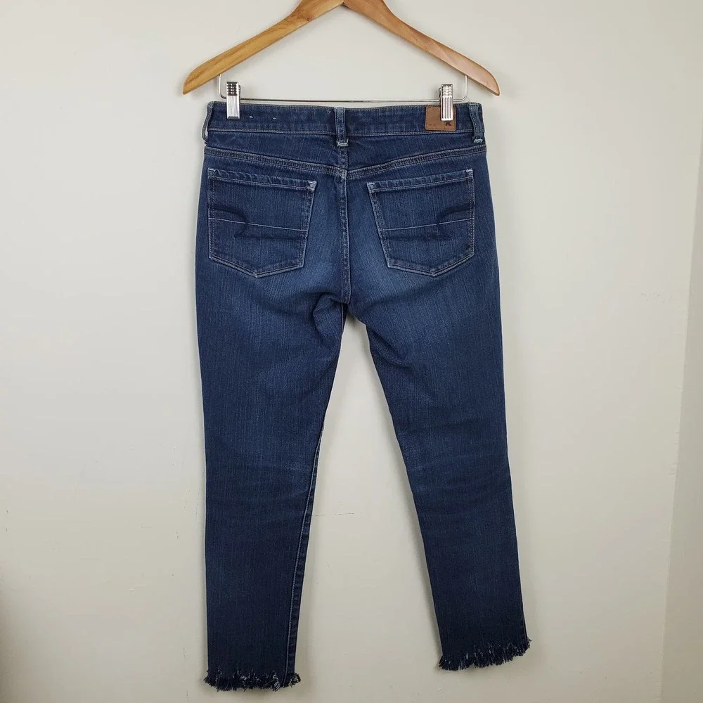American Eagle | Star Graphic Jeans Skinny Stretch Frayed Hem Women's Size 6 - Picture 9 of 16